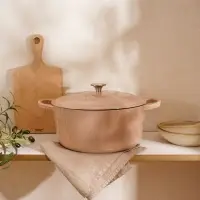 Кастрюля SL Home, 6 л, d=28 см, h=12.5 см, индукция, с эмалированным покрытием, чугун, бежевая