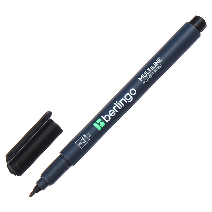 Маркер перманентный 1.0 мм Berlingo чёрный Маркер перманентный 1.0 мм Berlingo чёрный