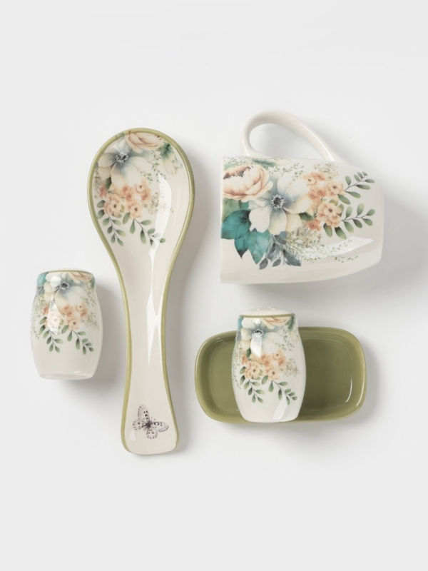 Чайная пара Доляна "Цветы" цвет белый  чашка 250 мл, блюдце 15 см