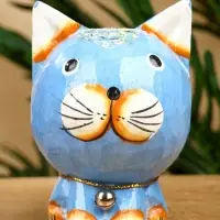 Сувенир "Котик" дерево 8х7х10 см, цв. синий