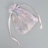 Мешочек подарочный органза &laquo;Нежность в Новом Году&raquo;, голография, органза,10 х 12 см +/- 1.5 см