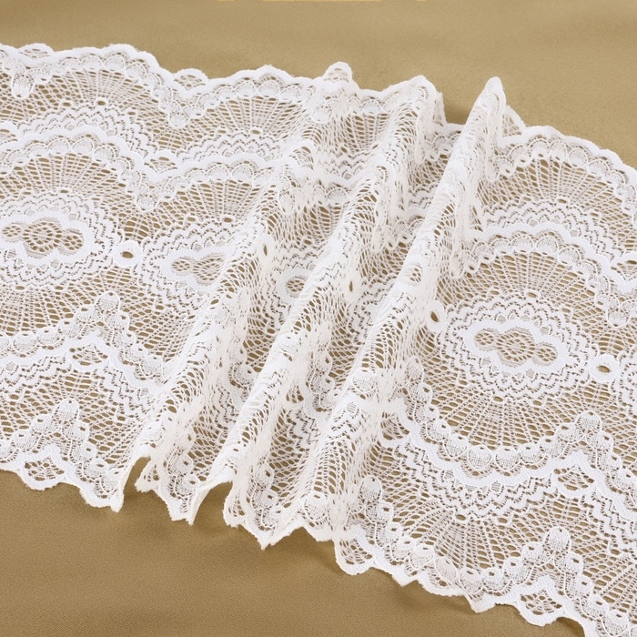 Кружевная эластичная ткань, 240 мм &times; 2,7 &plusmn; 0,5 м, цвет белый