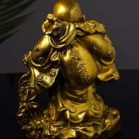 Статуэтка "Хотей приносит удачу и богатство" 14 см, цвет золото