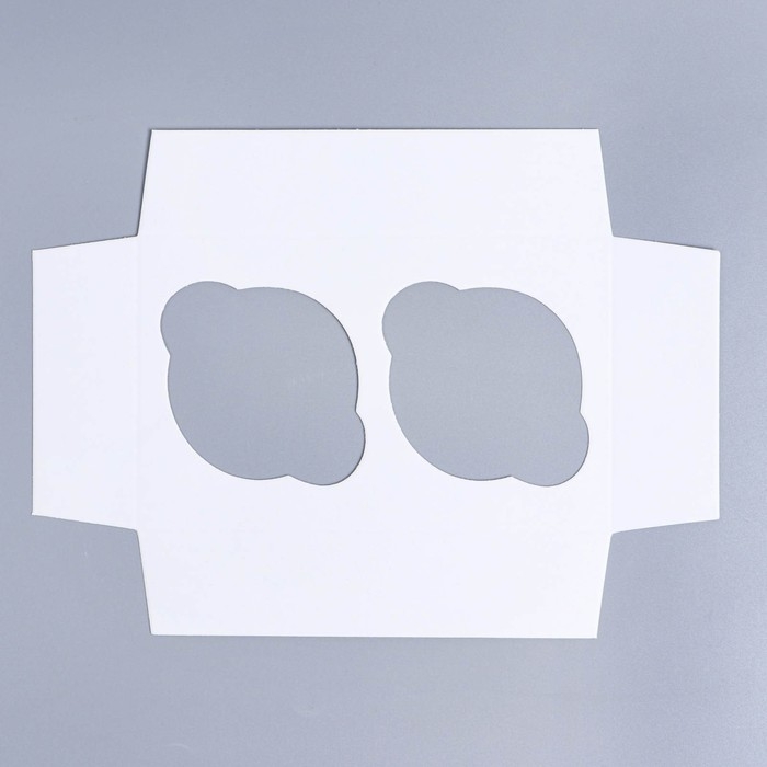 Коробка для капкейков, кондитерская упаковка с окном, 2 ячейки, &laquo;Венок&raquo;, 16 х 10 х 10 см