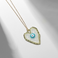Кулон &laquo;Прелесть&raquo; сердце, оберег, цвет голубой в золоте, 40 см