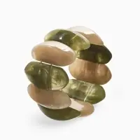 Браслет манжет акрил "Тренд", цвет бежево-злёный