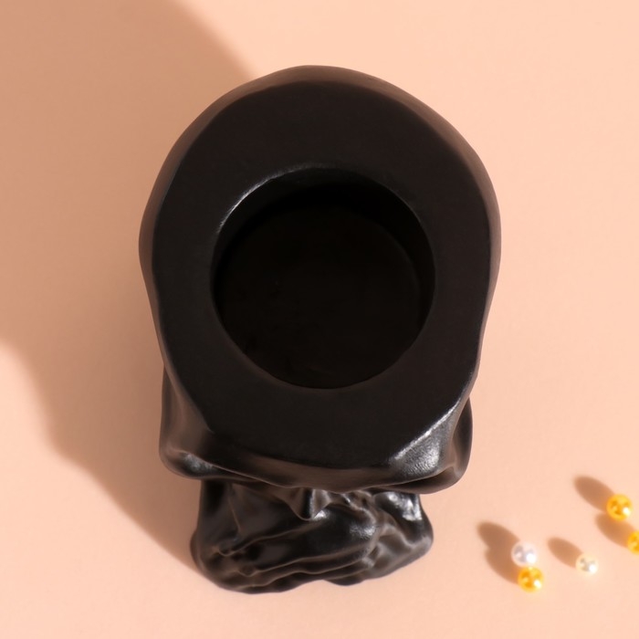 Предмет интерьера Предмет интерьера "Череп Безмолвие" 6,5*10см черный матовый