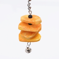 Игрушка для птиц с панцирем каракатицы и бусами, 18 х 6 см, жёлтая Игрушка для птиц с панцирем каракатицы и бусами, 18 х 6 см, жёлтая