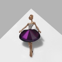 Брошь &laquo;Балерина&raquo;, цвет фиолетовый в золоте