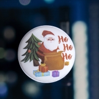 Светодиодная игрушка на липучке &laquo;Дед Мороз с ёлкой&raquo; 13 см, батарейки LR44х3 (в комплекте), свечение мульти