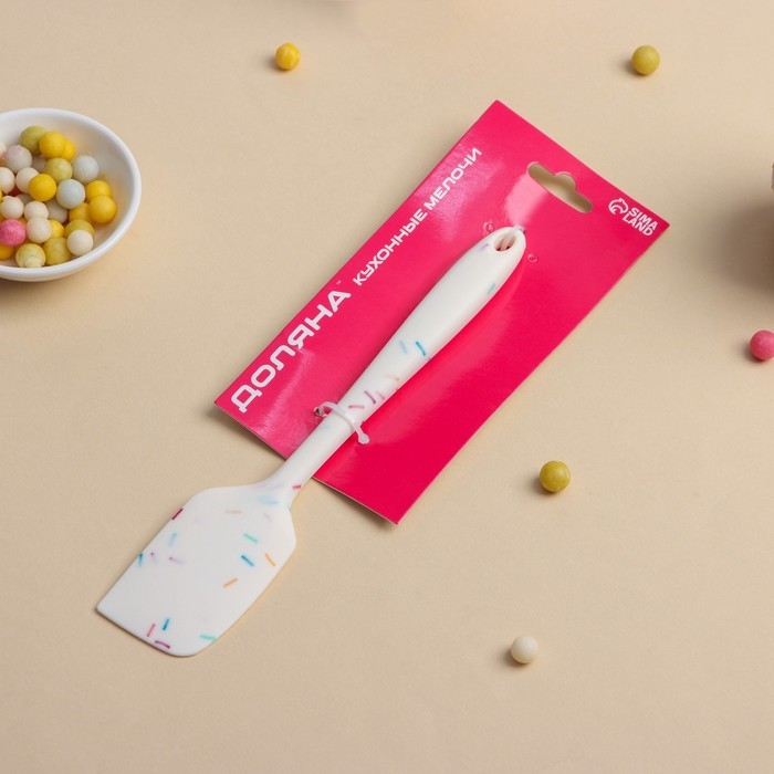 Лопатка Доляна &laquo;Конфетти&raquo;, силикон, 20,5 см, цвет белый