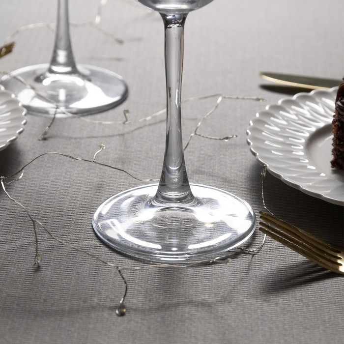 Гирлянда &laquo;Мишура&raquo; 1 м роса, IP20, серебристая нить, 20 LED, батарейки CR2032х2 (в комплекте), свечение белое