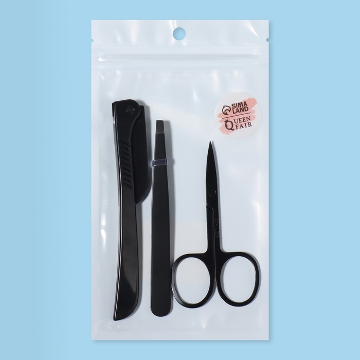 Маникюрный - косметический набор, 3 предмета, цвет чёрный Маникюрный - косметический набор, 3 предмета, цвет чёрный