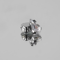 Стразы пришивные &laquo;Капля&raquo;, в оправе, 6 &times; 10 мм, 50 шт, цвет белый