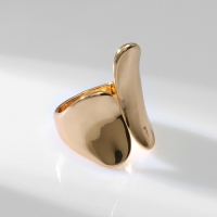 Кольцо металл &laquo;Тренд&raquo; два лепестка, цвет золото, размер 17