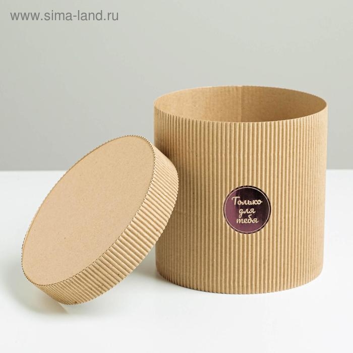 Коробка подарочная шляпная из микрогофры, упаковка, «Только для тебя», 15 х 15 см Коробка подарочная шляпная из микрогофры, упаковка, «Только для тебя», 15 х 15 см