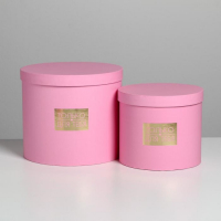 Набор шляпных коробок для цветов 5 в 1, упаковка подарочная, &laquo;Нежность&raquo;, 14 х 13 см - 22 х 19,5 см