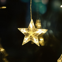 Гирлянда &laquo;Бахрома&raquo; 2.4 &times; 0.9 м с насадками &laquo;Ёлки&raquo;, IP20, прозрачная нить, 138 LED, свечение тёплое белое, 8 режимов, 220 В