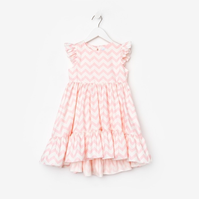 Платье для девочки KAFTAN &laquo;Зигзаг&raquo;, размер 34 (122-128), цвет белый/розовый