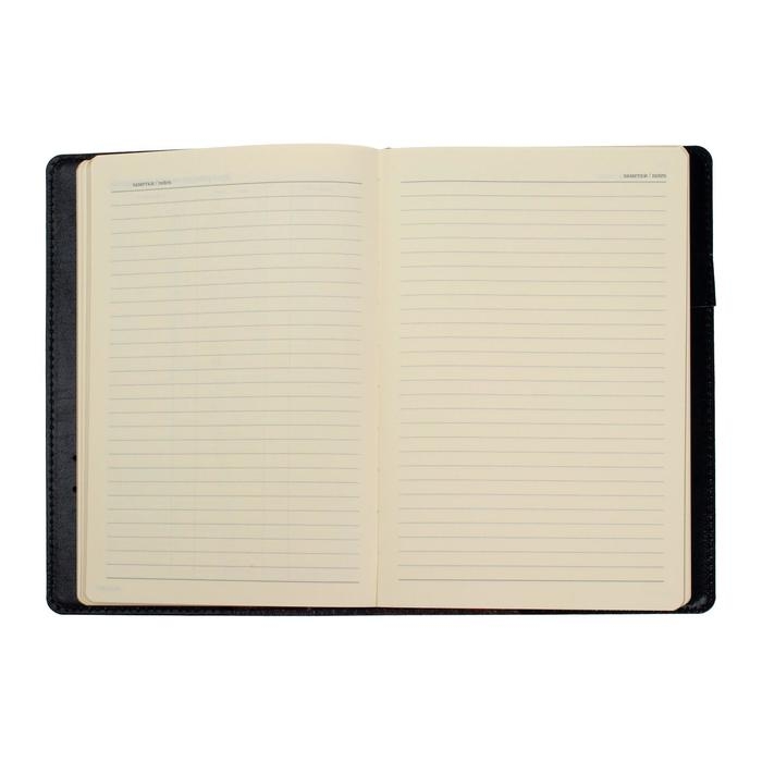 Ежедневник полудатированный А5, 208 листов Profy, рециклированная кожа, сменный блок, золотой срез, чёрный