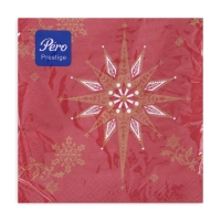 Новогодние салфетки бумажные Pero Prestige &laquo;Рождественская звезда&raquo;, 3 слоя, 33х33 см, 20 шт