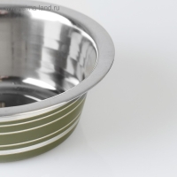 Миска стандартная цветная с полосой, 400 мл, зелёная