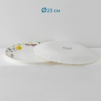 Сервиз столовый Avvir &laquo;Полевые цветы&raquo;, 18 предметов: 6 тарелок d=16,5 см, d=17,5 см, d=23 см, стеклокерамика, цвет белый