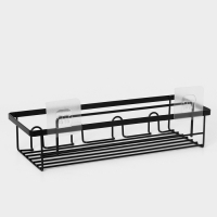 Полка для ванной прямая, 33&times;12&times;9 см, цвет черный