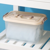 Контейнер для хранения с крышкой Доляна, 6,5 л, 31&times;20&times;18 см, цвет бежевый