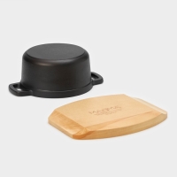 Кастрюля чугунная с крышкой Magma &laquo;Хотан&raquo;, 750 мл, 18,6&times;14&times;7 см, индукция, цвет чёрный