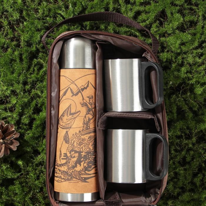 Набор &laquo;Русская рыбалка&raquo;, термос 500 мл, кружка 2 шт