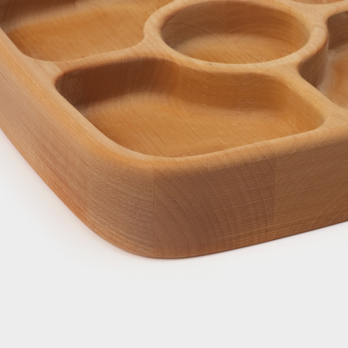 Менажница деревянная глубокая Adelica, 5 секций, береза, 18&times;18&times;4 см