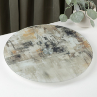 Подставка стеклянная для торта вращающаяся Magistro &laquo;Экспрессионизм&raquo;, d=32 см, цвет серый