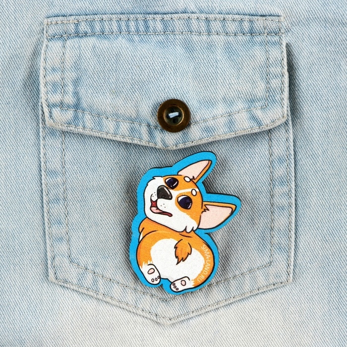 Подарочный набор блокнот и значок &laquo;Корги&raquo;