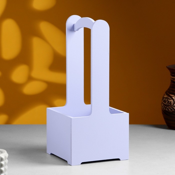 Кашпо - ящик деревянный 13,5х13,5х30 см Лавандовый Кашпо - ящик деревянный 13,5х13,5х30 см Лавандовый