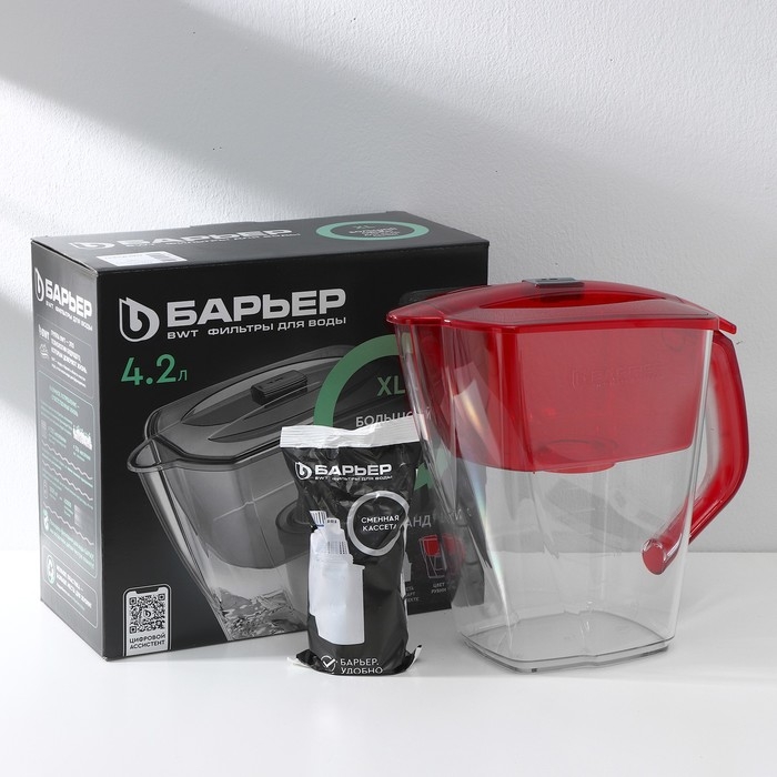 Фильтр-кувшин «Барьер-Гранд Neo», 4,2 л, цвет рубин Фильтр-кувшин «Барьер-Гранд Neo», 4,2 л, цвет рубин