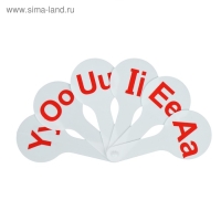 Веер-касса, английские гласные буквы, Calligrata, пакет с европодвесом