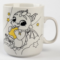 Роспись кружки красками (частичное заполнение) на новый год &laquo;Мечты дракончиков&raquo;, новогодний набор для творчества