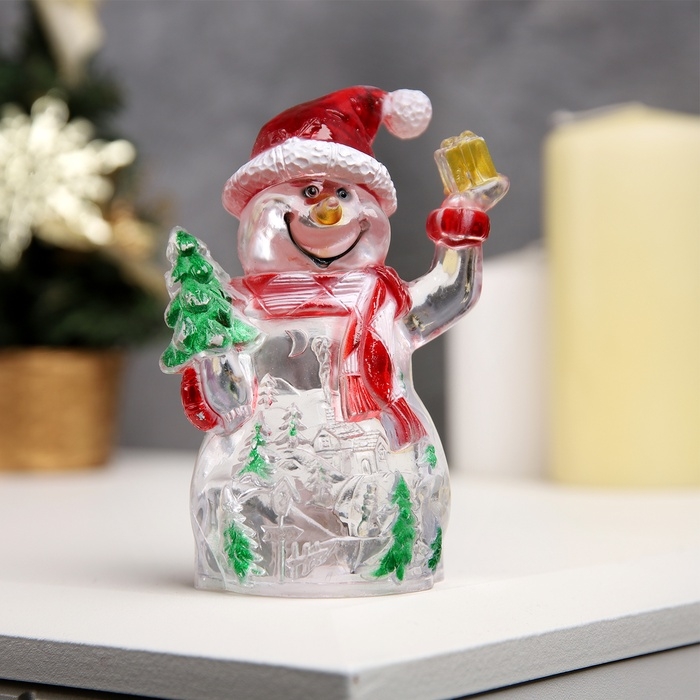 Ёлочная игрушка &laquo;Снеговик&raquo; 11.5 см, батарейки LR1133х3 (в комплекте), свечение мульти (RGB)