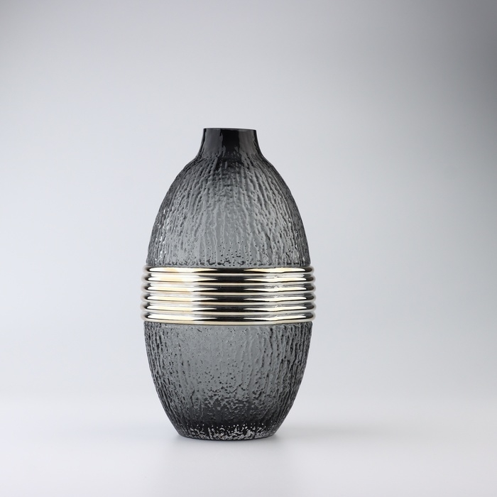 Ваза для цветов &laquo;Дуо&raquo; из черного стекла  26,5&times;16&times;16 см