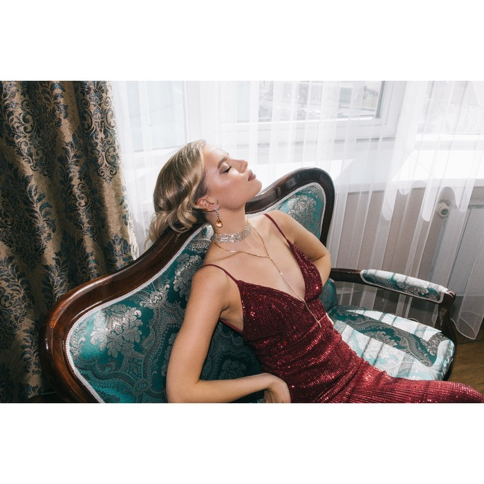 Чокер &laquo;Грация&raquo; искр узкий, цвет белый в золоте, L=31 см