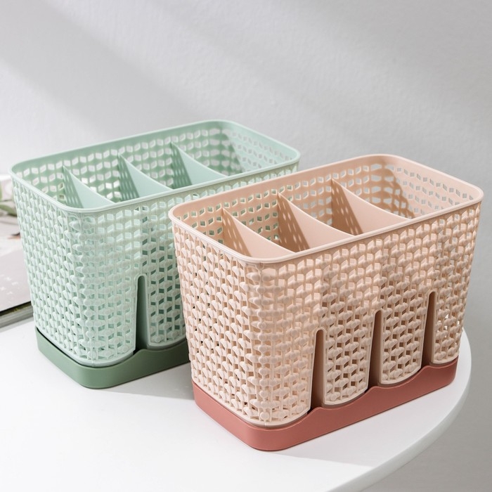 Сушилка для столовых приборов Доляна &laquo;Геш&raquo;, 4 отделения, 17,5&times;10,5&times;12 см, цвет МИКС