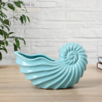 Ваза керамика настольная "Ракушка" наутилус, 9,5х25х15 см, микс