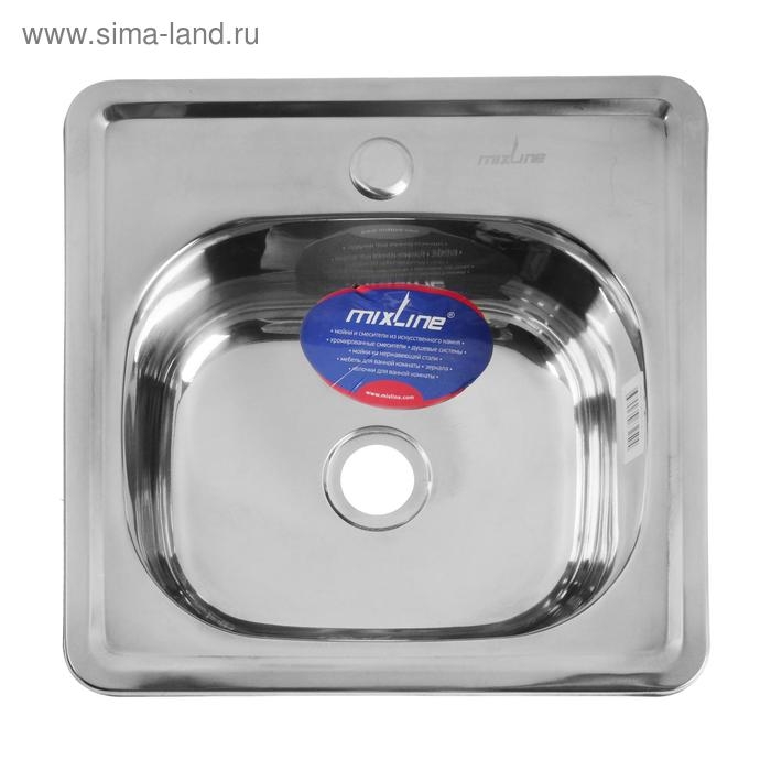 Мойка кухонная MIXLINE 531266, врезная, толщина 0.6 мм, 38х38х15 см, вып. 1 1/2 Мойка кухонная MIXLINE 531266, врезная, толщина 0.6 мм, 38х38х15 см, вып. 1 1/2", гофросифон
