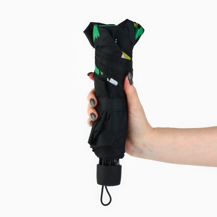 Зонт женский механический &laquo;Яркие бабочки&raquo;, 8 спиц, d=95, цвет чёрный