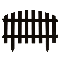 Ограждение декоративное, 35 &times; 210 см, 5 секций, пластик, коричневое, RENESSANS, Greengo