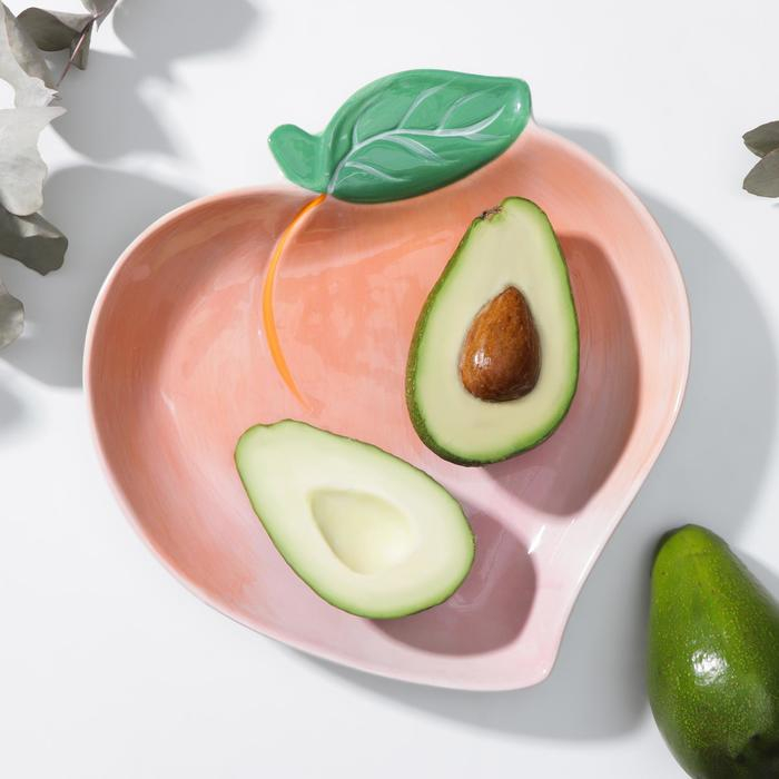 Блюдо керамическое &laquo;Персик&raquo;, 23,5&times;22,5 см