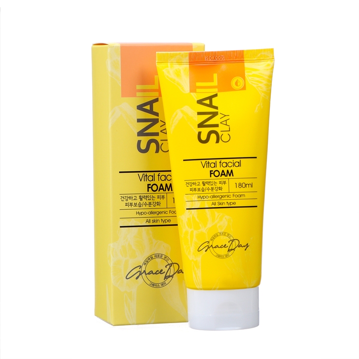 Пенка для лица Grace Day, очищающая, с муцином улитки, 180 мл Пенка для лица Grace Day, очищающая, с муцином улитки, 180 мл