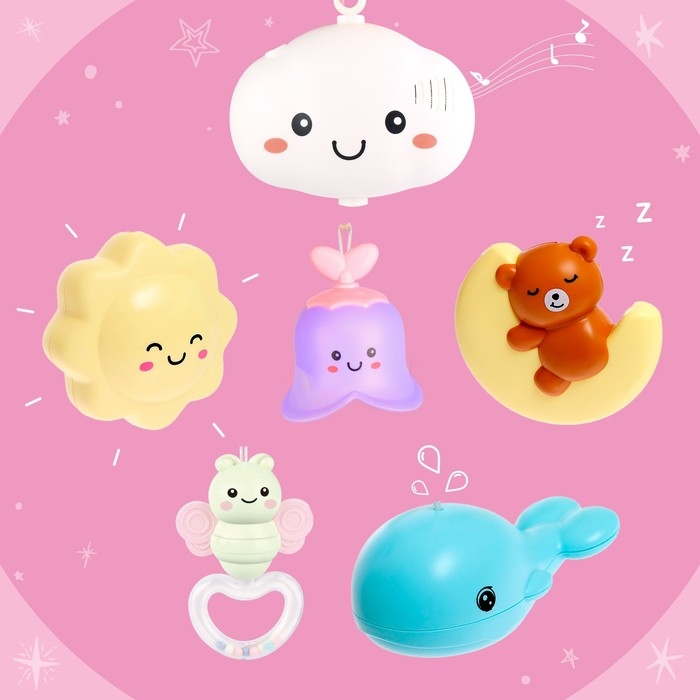 Мобиль музыкальный &laquo;Волшебные сны&raquo;, звук, свет, цвет розовый