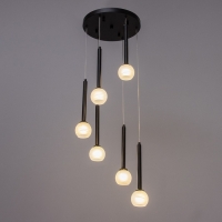 Светильник "Жозефина" 6х3Вт G4 Чёрный 30х30х180см